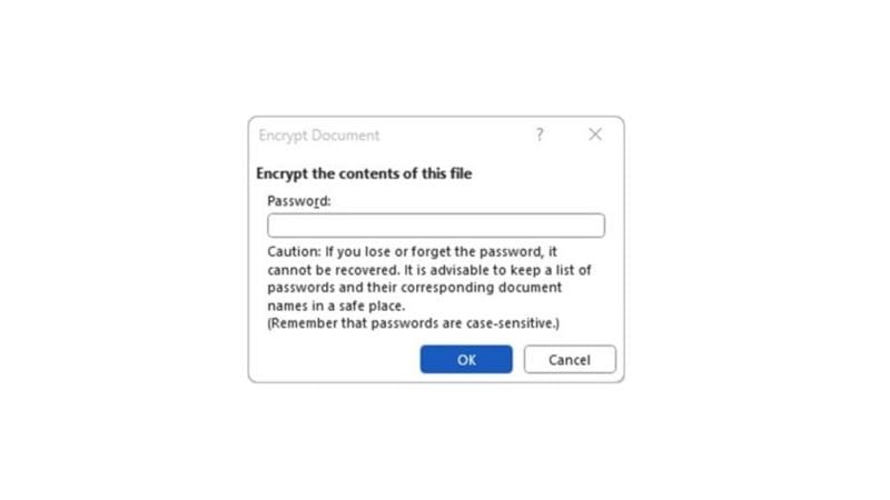 Microsoft encryption warning message