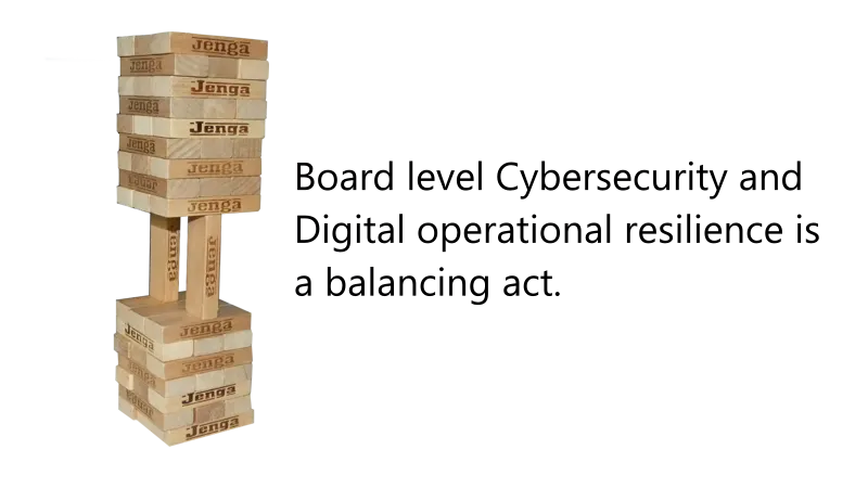 A picture of a tower of small wooden pieces carefully balanced with a caption.