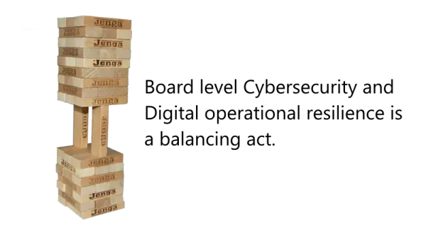 A picture of a tower of small wooden pieces carefully balanced with a caption.