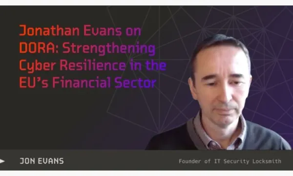 Picture of Jonathan Evans with the title and geometric line graphics in the background