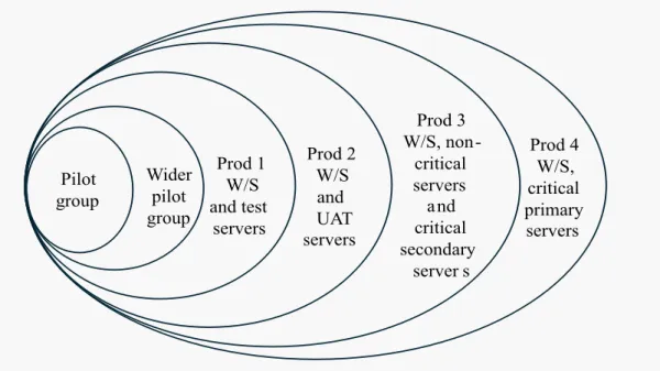 Concentric rings grouping systems for targeted software updates